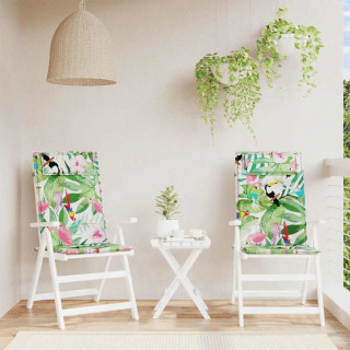 kõrge seljatoega toolipadjad 2 tk, mitmevärviline, kangas