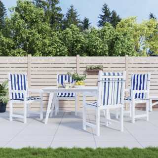 madala seljatoega padjad 4 tk, sinise/valge triibuline, kangas