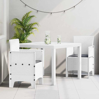 Aia söögilaudade komplekt 3 pcs Valge Polt rattan