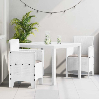 Aia söögilaudade komplekt 3 pcs Valge Polt rattan