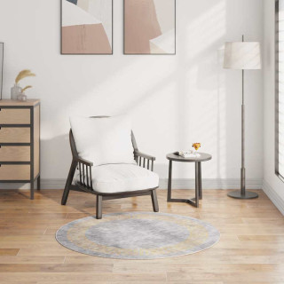 ковер, моющийся, φ120 см, серый, противоскользящий