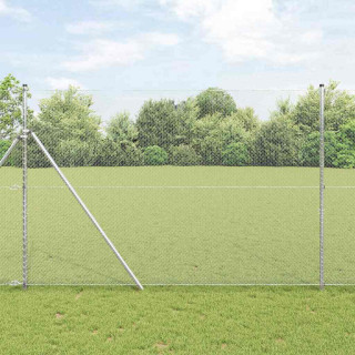Aed koos postidega Hõbedane 1.6 x 10 m PVC kaetud teras