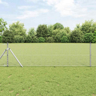 Aed koos postidega Hõbedane 0.6 x 10 m PVC kaetud teras