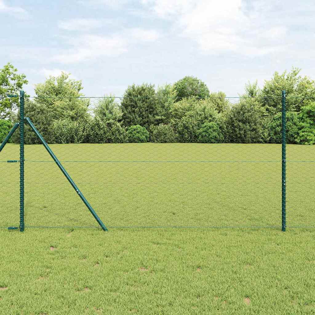 Aed koos postidega Hall 1 x 50 m PVC kaetud teras