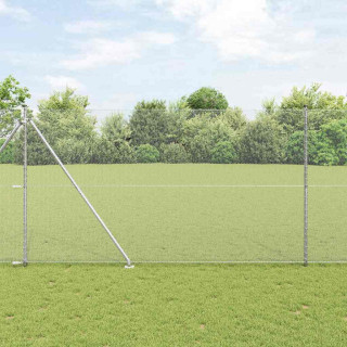 Aed koos postidega Hõbedane 1.5 x 25 m PVC kaetud teras