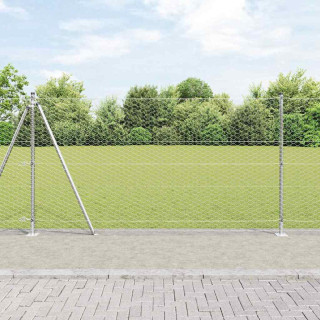 Aed koos postidega Hõbedane 1.2 x 50 m PVC kaetud teras