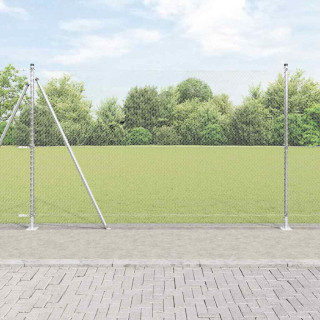 Aed koos postidega Hõbedane 1.6 x 50 m PVC kaetud teras