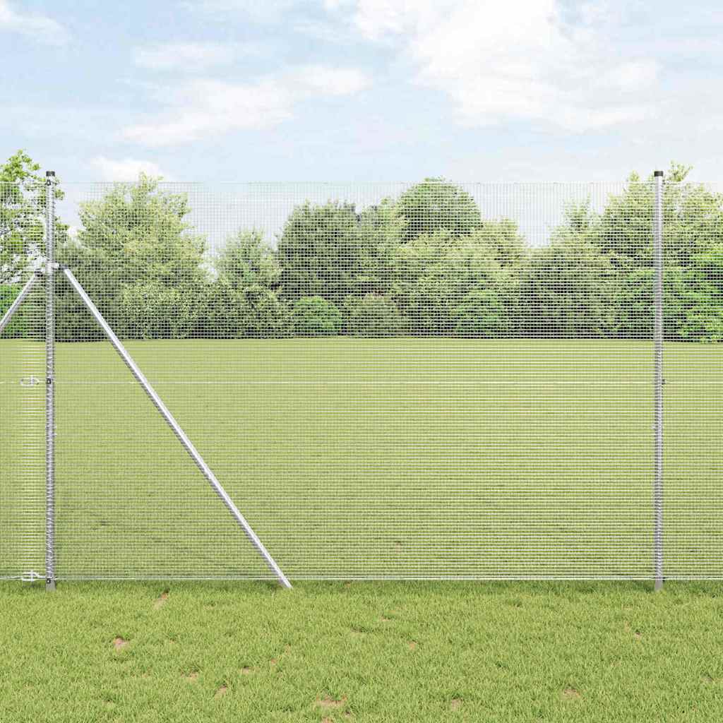 Aed koos postidega Hõbedane 1.5 x 25 m Teras