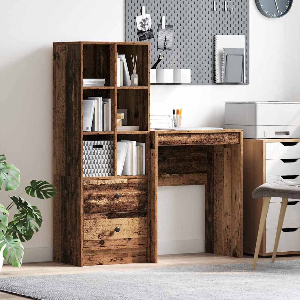 Laud koos hoiuruumiga 2 pcs Vana puit 45.5 x 34 x 127 cm