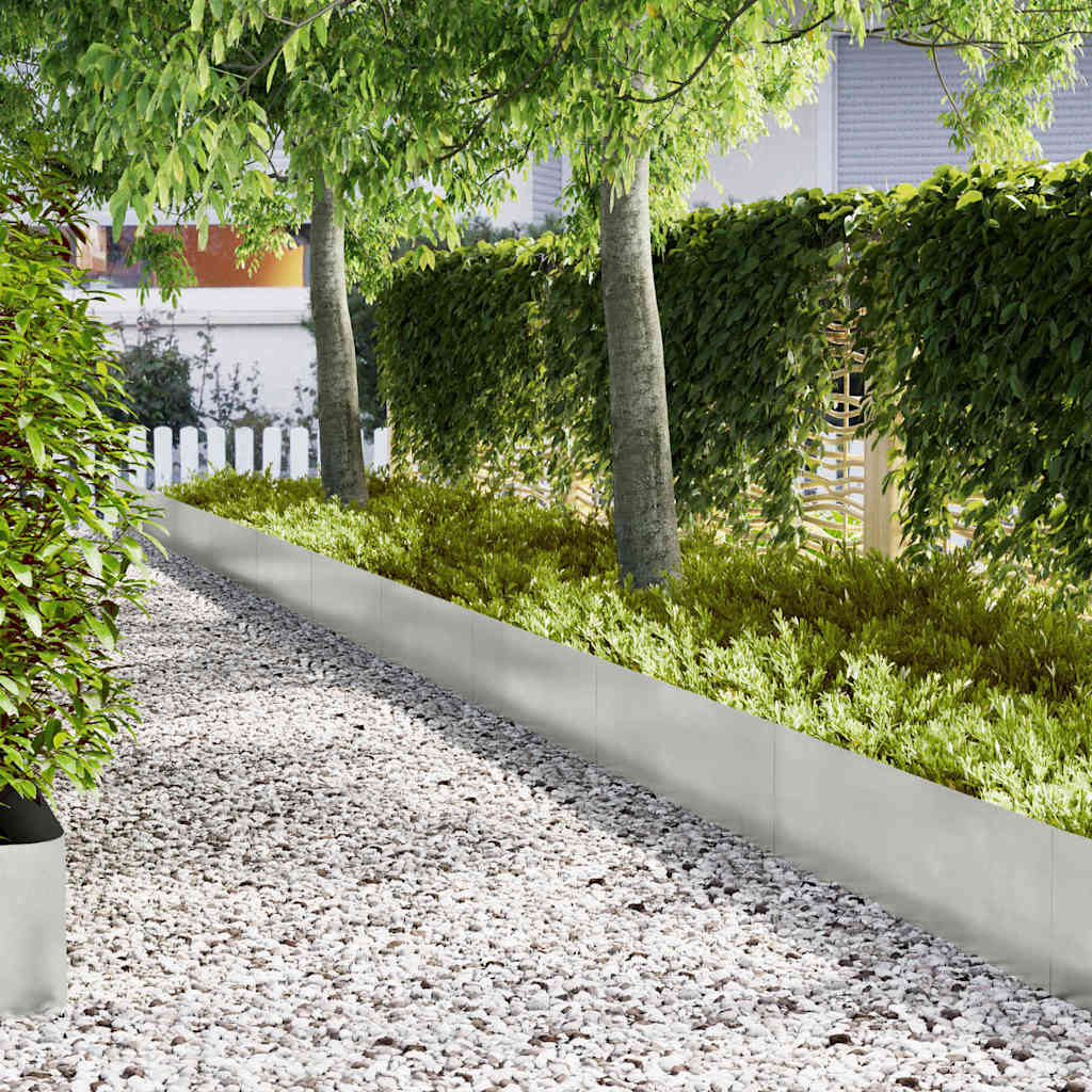 Nurmikonreunukset 30 pcs Hõbedane 100 x 0.5 x 30 cm