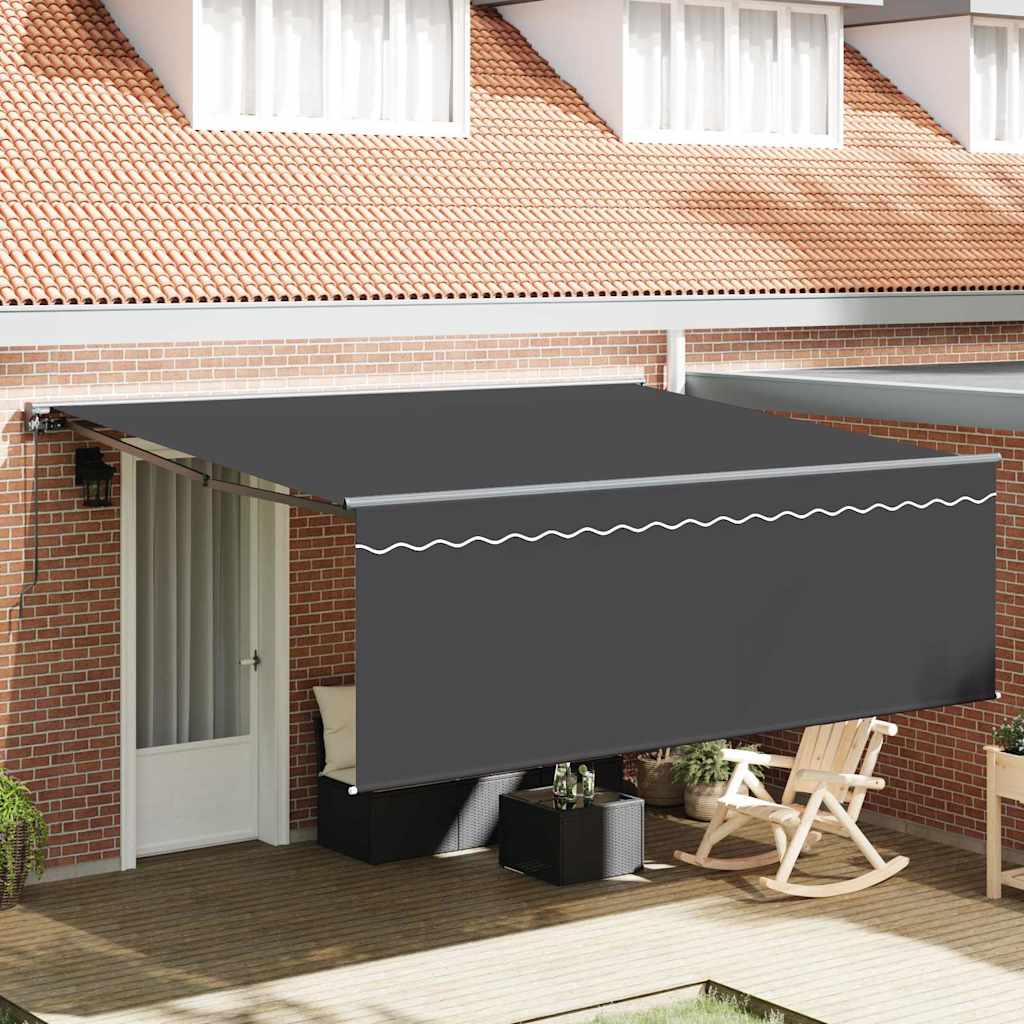 Käigukohandatav varikatus Oranž ja valge 350x250 cm kangas