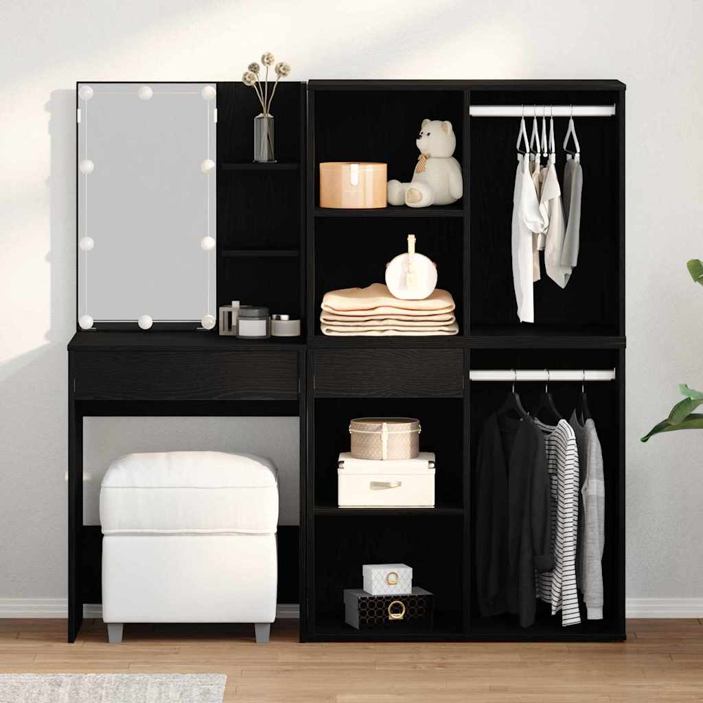 LED tualettlaud kahe kapiga, must tamm, tehispuit