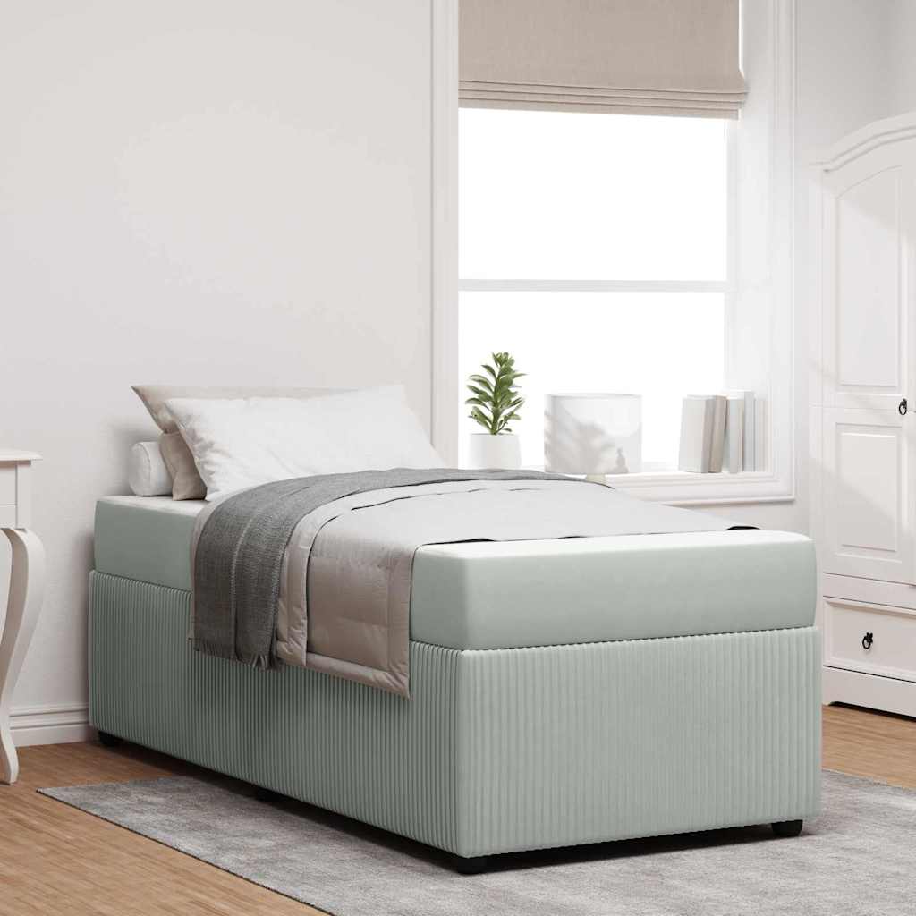 Voodiraam madratsiga madratsiga Helehall 90 x 200 cm Samet