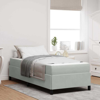 Voodi raam Helehall ja Hall ja Valge 90 x 190 cm Samet