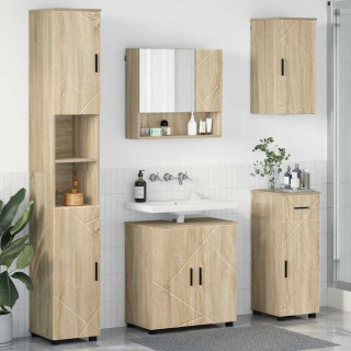 Vannitoa mööbleset 5 pcs Sonoma tamm 61 x 35 x 64 cm Tehispuit