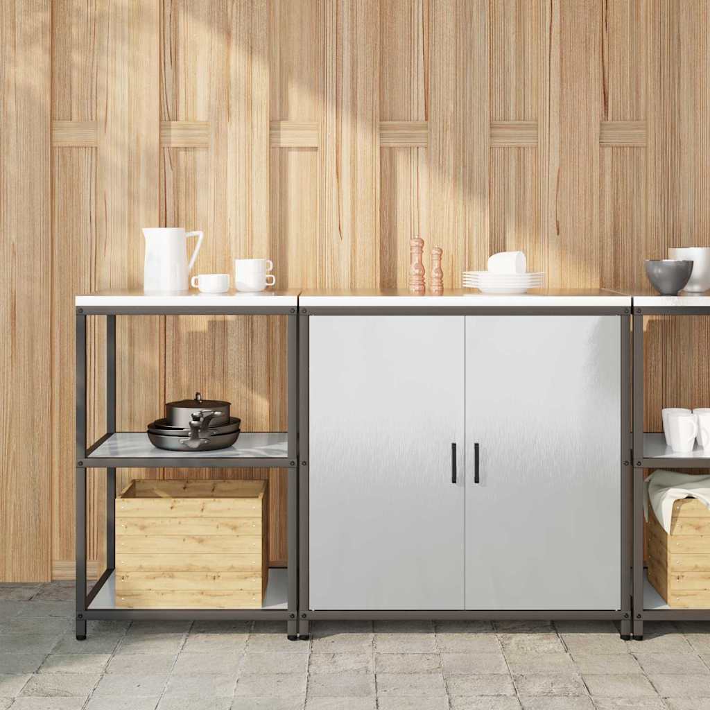 Köögimööbli komplekt 2 tk Hõbedane 150 x 50 x 92 cm Roostevaba teras