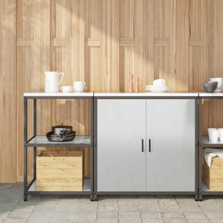 Köögimööbli komplekt 2 tk Hõbedane 150 x 50 x 92 cm Roostevaba teras