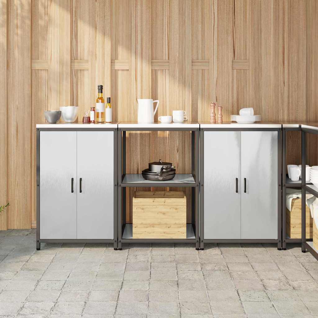 Köögimööbli komplekt 3tk Hõbedane 180 x 50 x 92 cm Roostevaba teras