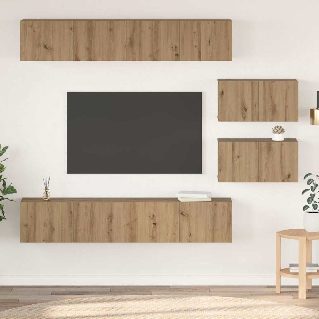 TV kapi komplekt 6 pcs käsitöötamm 80 x 30 x 30 cm Keskmine