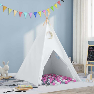 Teepee telk Valge 120 x 120 x 150 cm Kangas ja Plastik