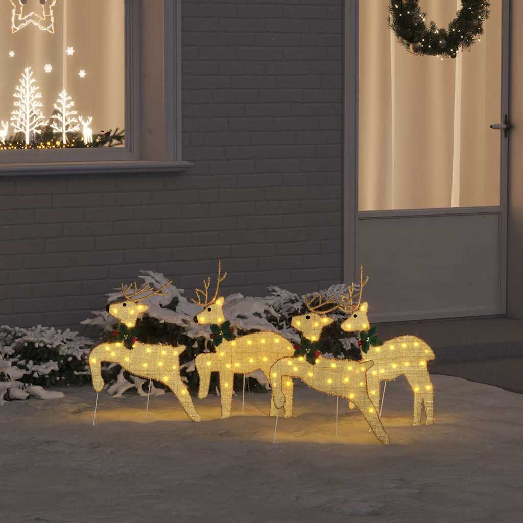 LED Puhlid 4 pcs Kuldne 45 x 19 x 65 cm kangas