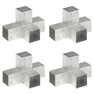 Соединители для столбов, X-образные, оцинкованный металл, 81 x 81 мм, 4 шт.