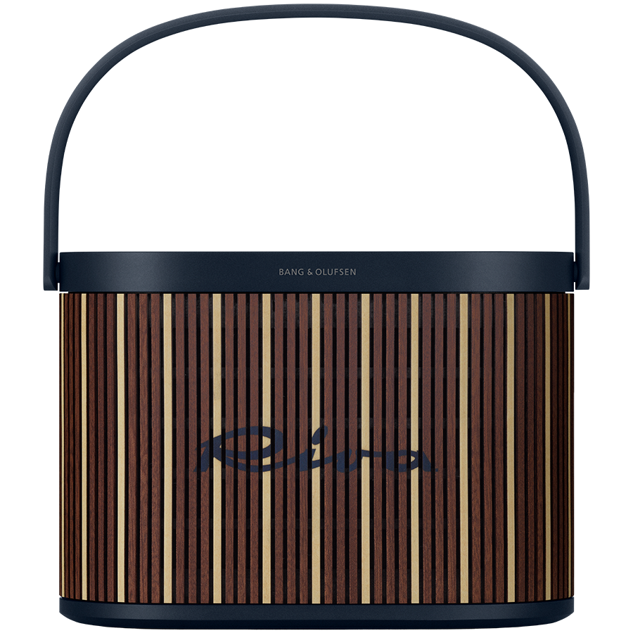 Акустическая система Beosound A5 Riva Edt (отделка: красное дерево/клен, ручка: темно-синяя)