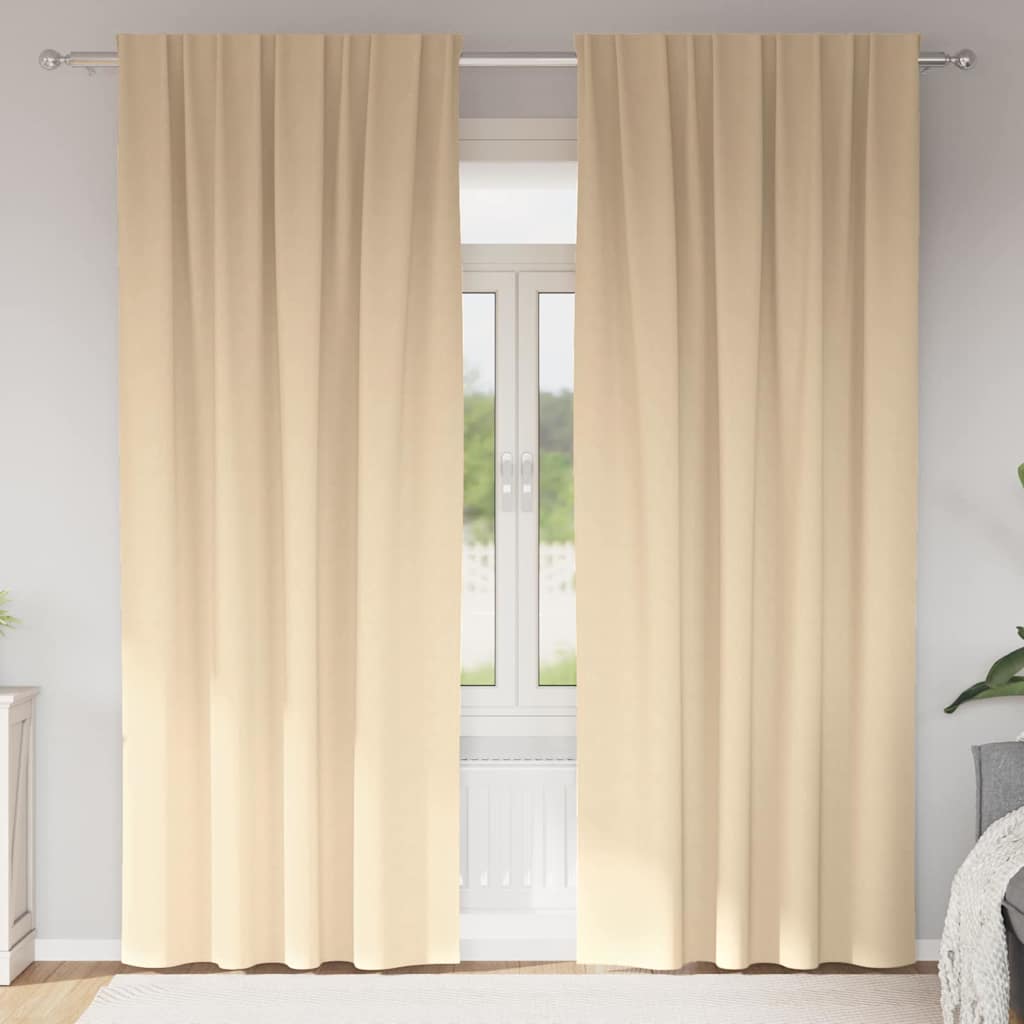 Kardinaid kardinatega 2 pcs cream 225x140cm Polüester