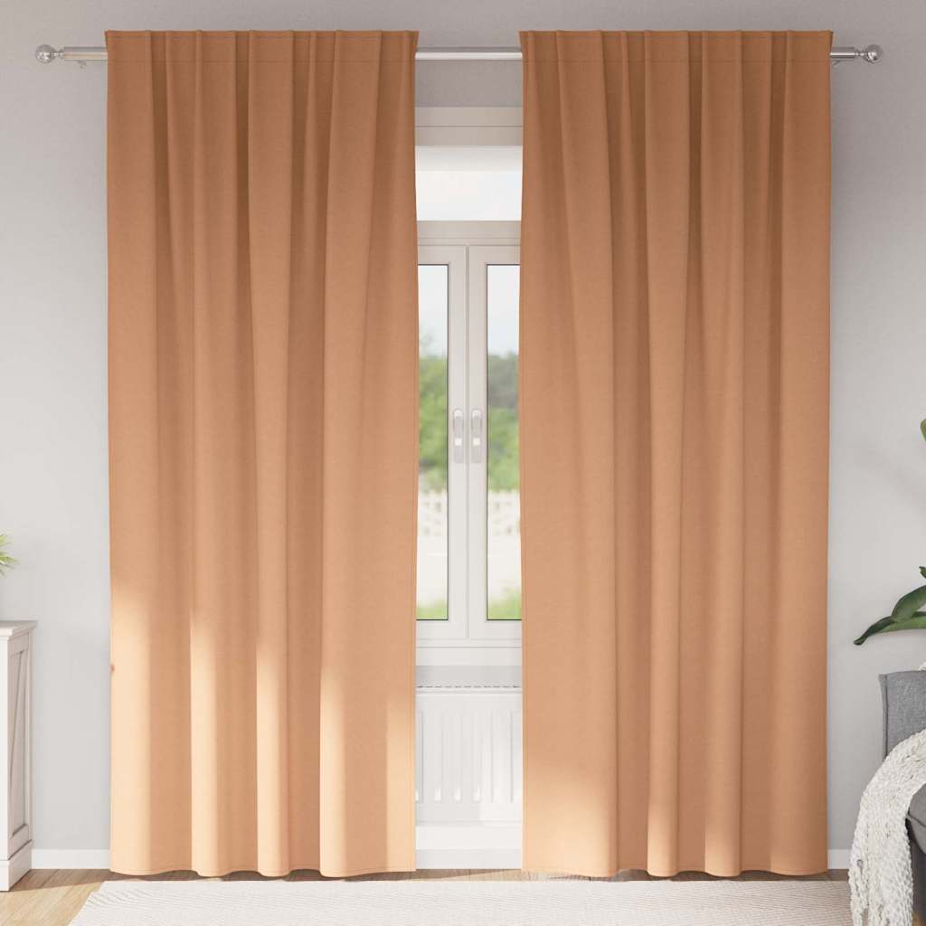 Kardinaid kardinatega 2 pcs Helepruun 245x140cm Polüester