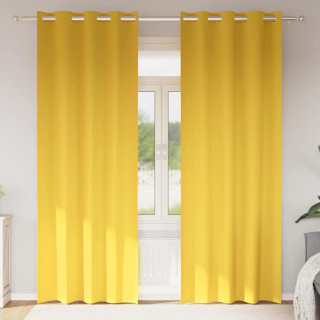 Kardinaid kardinatega 2 pcs sinepikollane 245x140cm Polüester