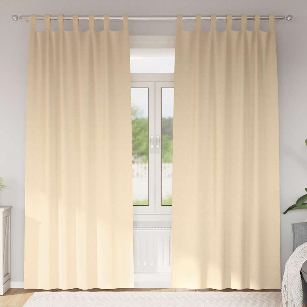 Kardinaid kardinatega 2 pcs cream 260x140cm Polüester