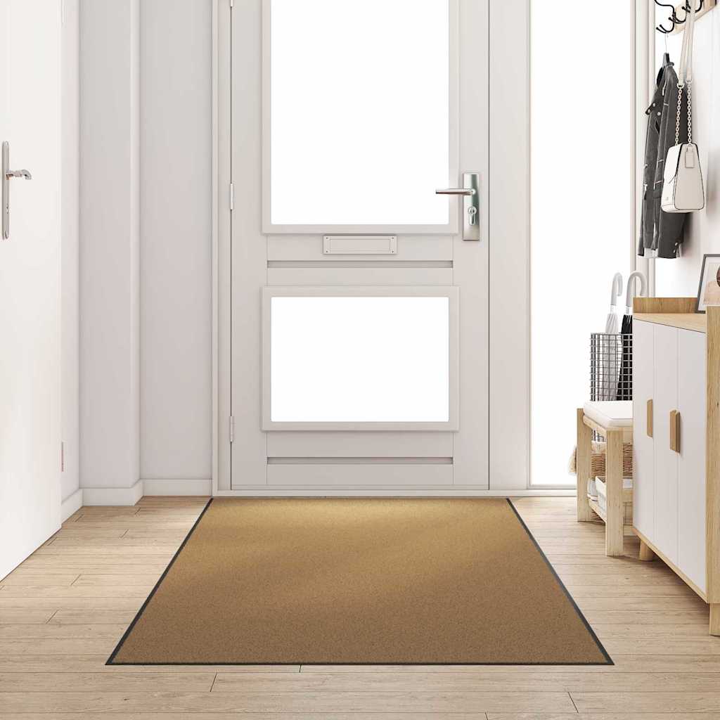 Uksematt Muu Kreemja ja must 120 x 250 cm Polüamiid ja PVC