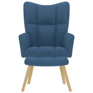 кресло для отдыха с подставкой для ног, синее, ткань