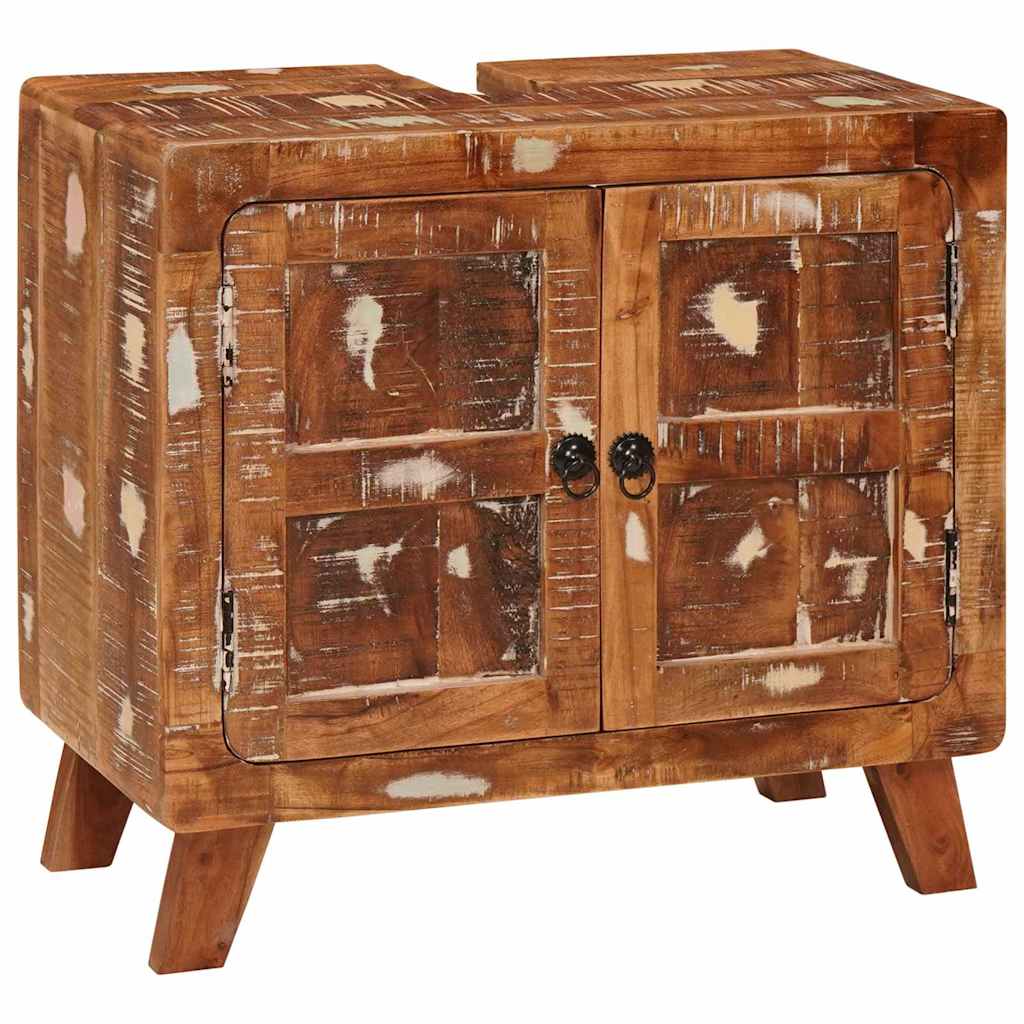 Vannitoakapp riiuliga, klassikaline mangopuit, töödeldud puit