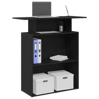 Vastuvõtulaud, must, 100x40x104 cm, tehispuit