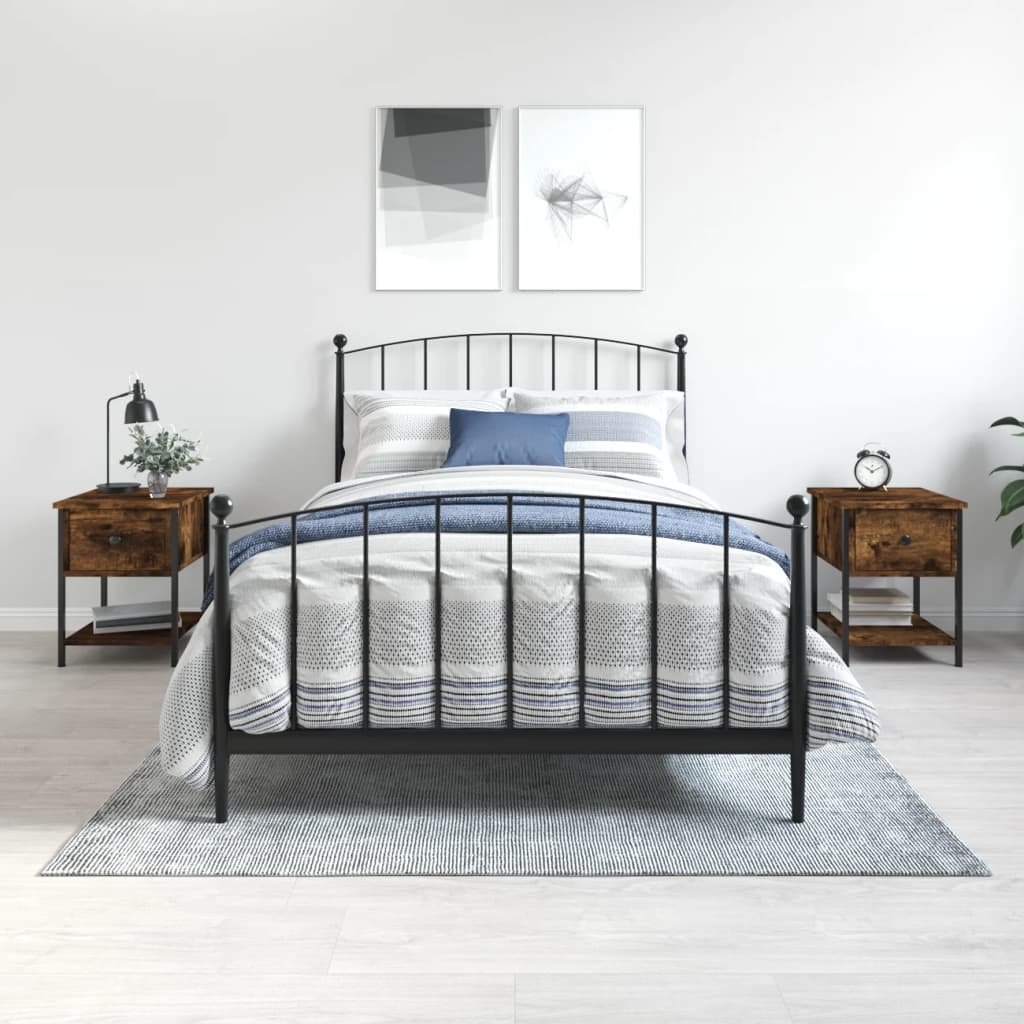 öökapid 2 tk, suitsutatud tamm, 34 x 35,5 x 45 cm, tehispuit