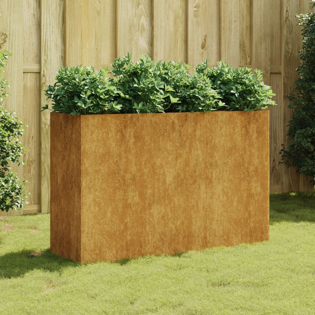 taimekast, 120 x 40 x 80 cm, Corten-teras