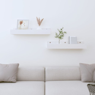 seinariiulid 2 tk, valge, 50 x 12 x 9 cm, männipuit