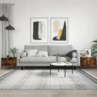 Кофейные столики, 2 шт, дымчатый дуб, 50 x 50 x 40 см, искусственное дерево