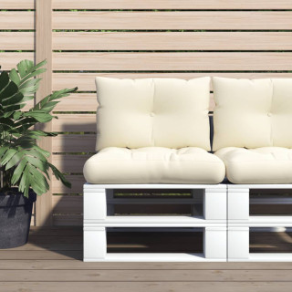 Подушки для европоддонов 2 шт, кремово-белые, тканевые