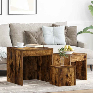 üksteise alla mahtuvad lauad, 3 tk, suitsutatud tamm, tehispuit