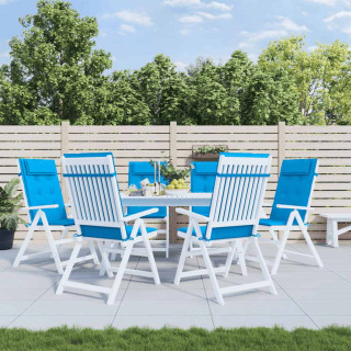 Подушки на стулья с высокой спинкой 6 шт, светло-синие, ткань Оксфорд