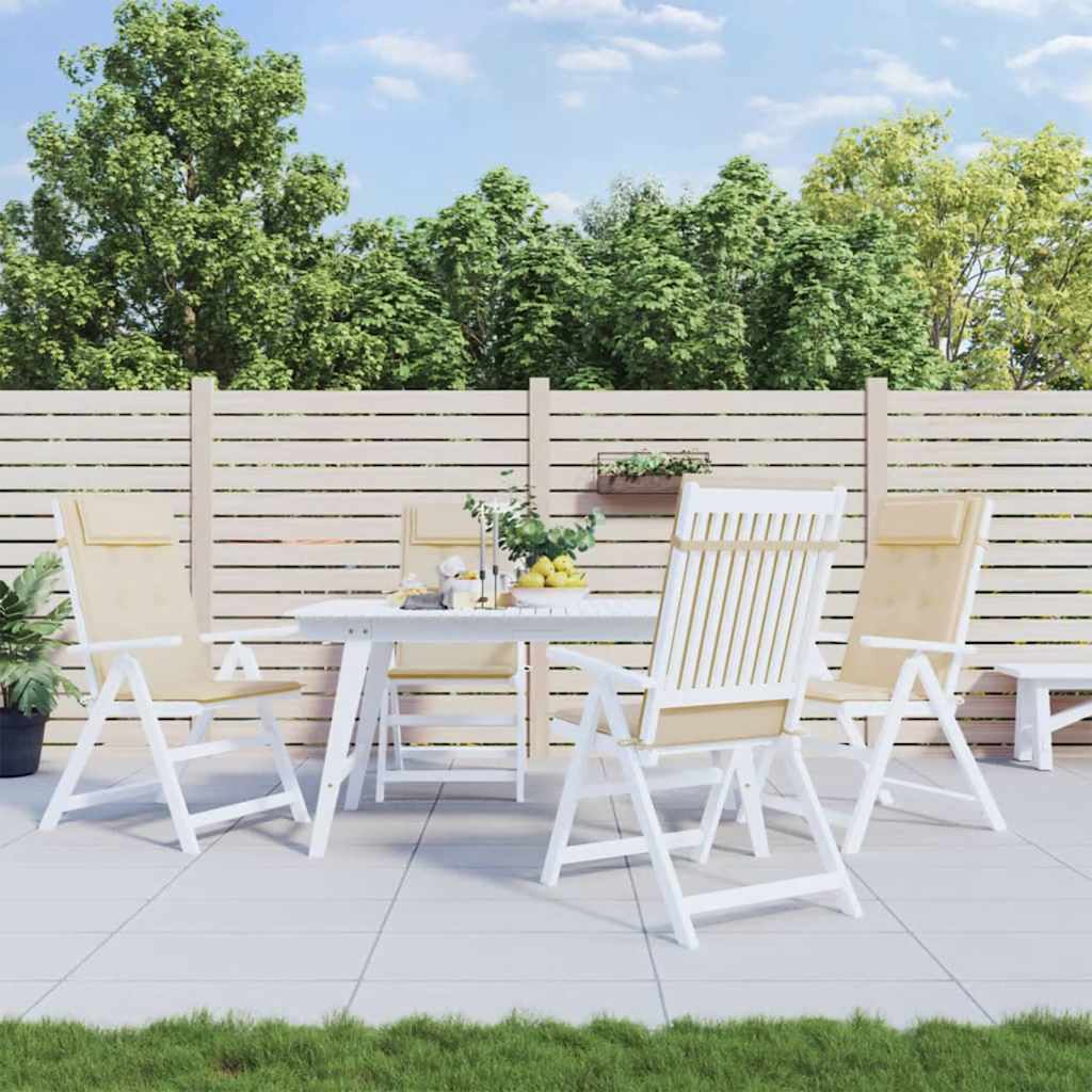 kõrge seljatoega toolipadjad 4 tk, beež, oxford kangas