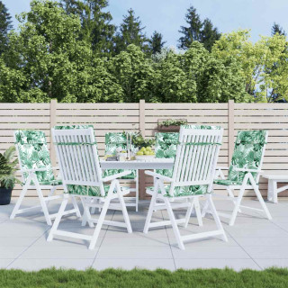 kõrge seljatoega toolipadjad 6 tk, lehemuster, oxford kangas