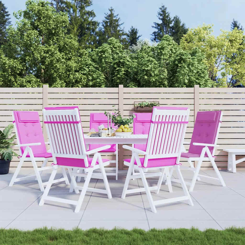 kõrge seljatoega toolipadjad 6 tk, roosa, oxford kangas