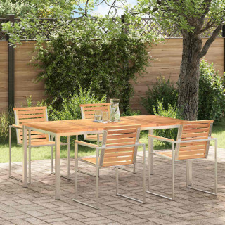 Уличный обеденный стол 180x90x75 см из массива тика