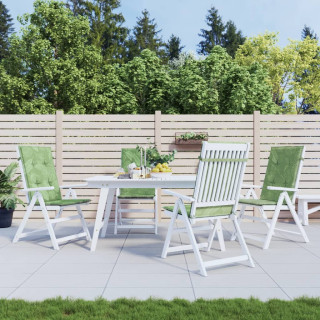 Подушки на стулья с высокой спинкой 4 шт, узор листья, ткань