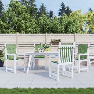 Подушки на стулья с низкой спинкой 4 шт, лиственный узор, ткань