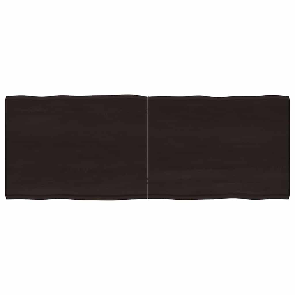 столешница, темно-коричневая, 160x60x(2-6) см, обработанный массив дерева