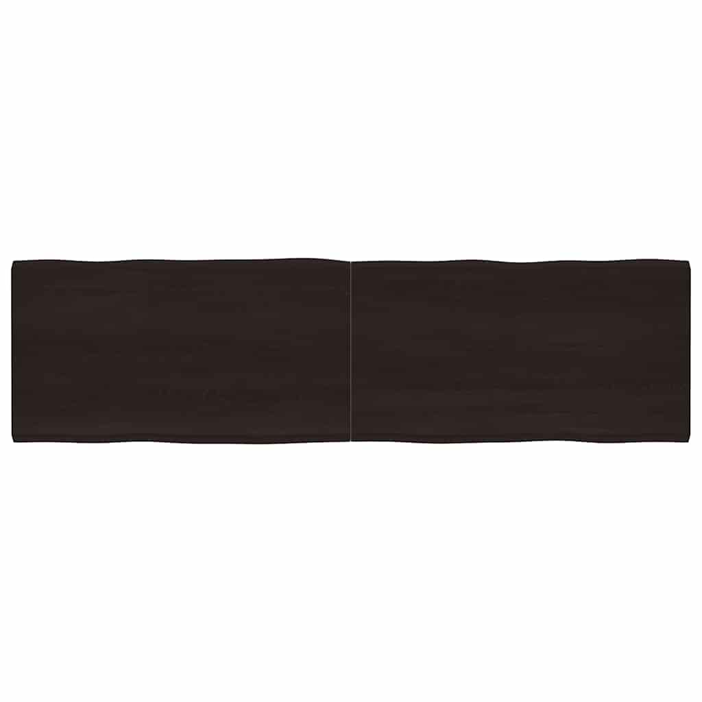 столешница, темно-коричневая, 220 x 60 x (2-4) см, обработанный массив дерева